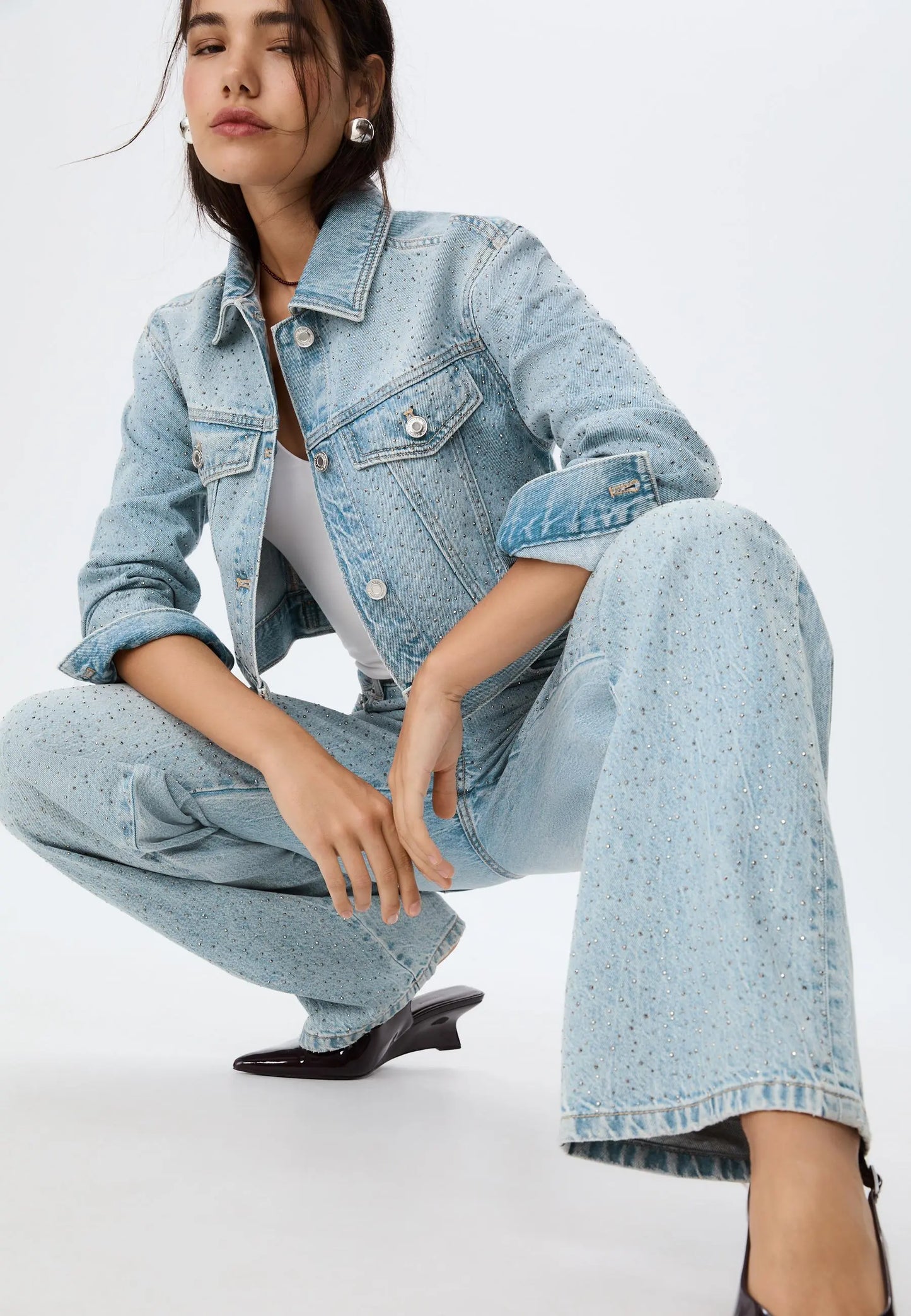 Straight-fit jeans with rhinestones Auréline