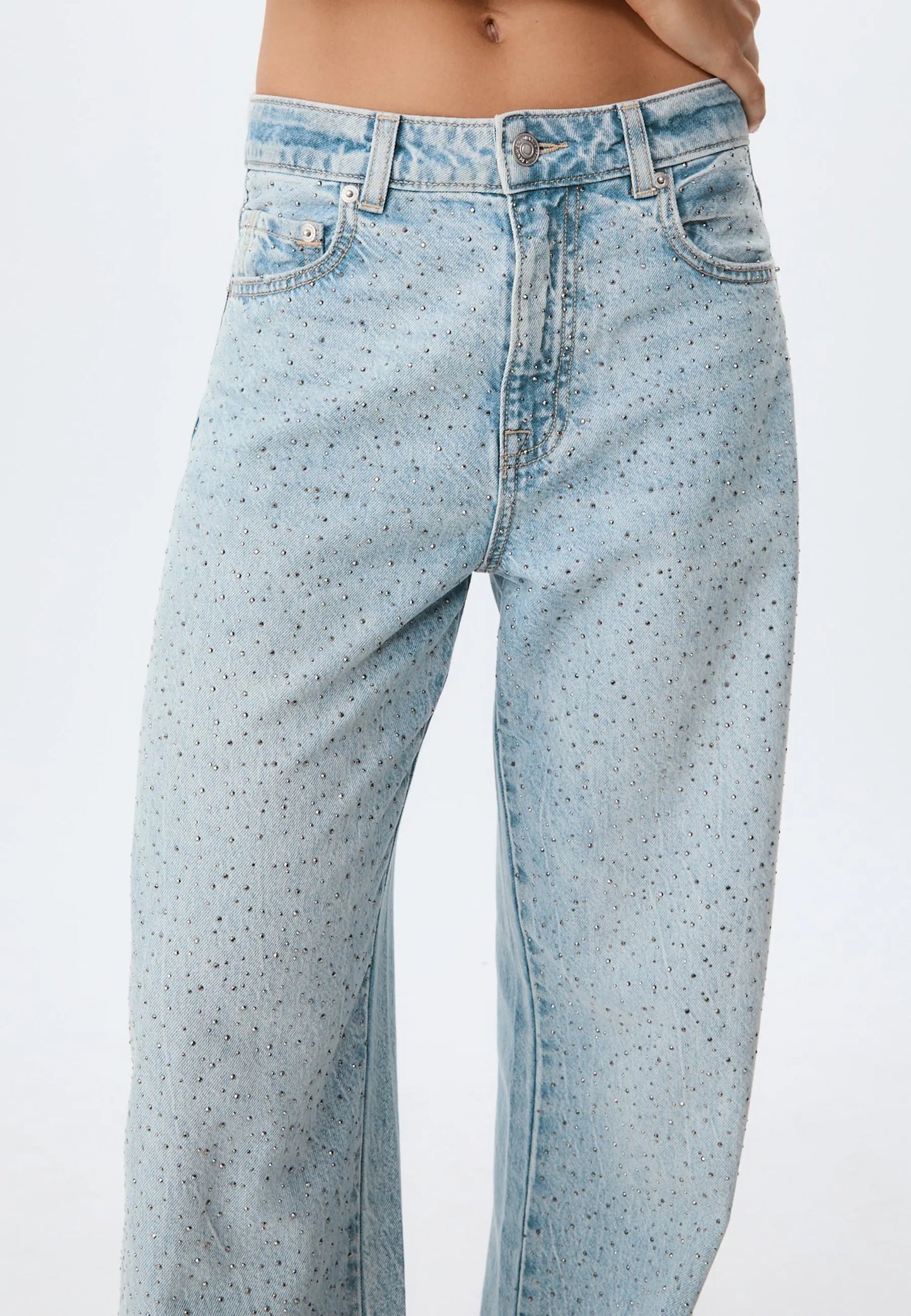Straight-fit jeans with rhinestones Auréline