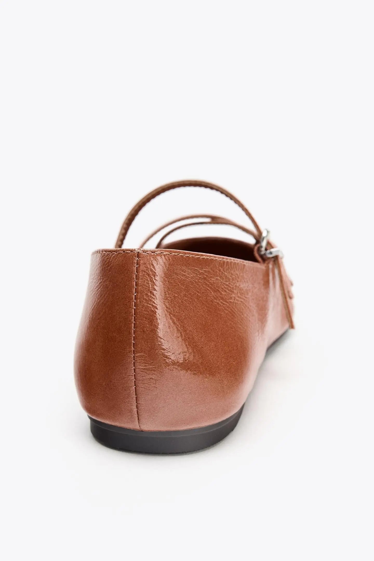 SQUARE TOE LEATHER BALLERINA SHOES