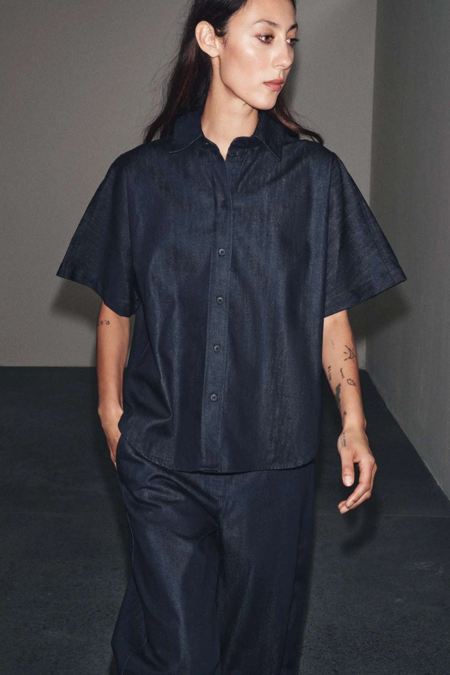 ZW COLLECTION DENIM SHIRT SHIRTS