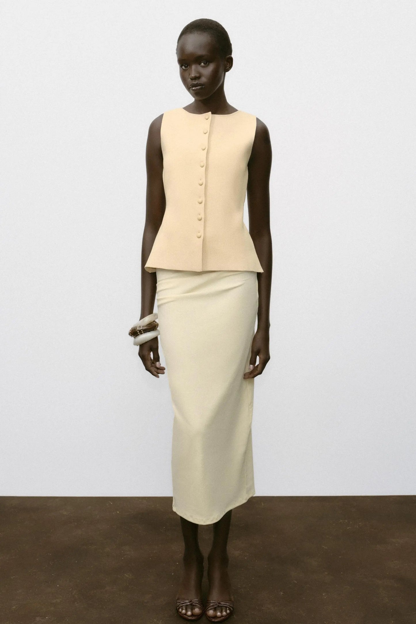 BUTTONED KNIT WAISTCOAT KNITWEAR