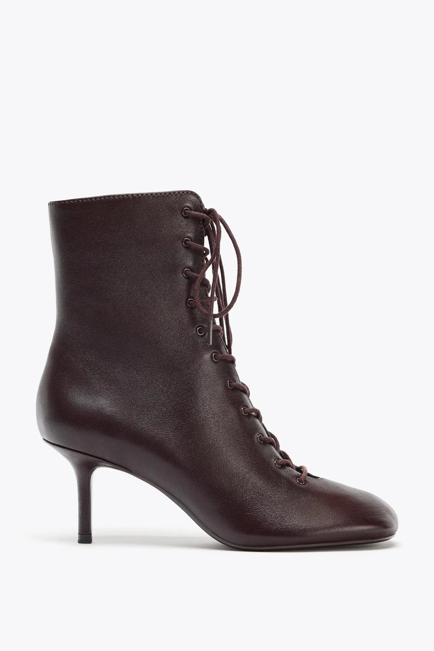 LEATHER KITTEN ANKLE BOOTS SHOES