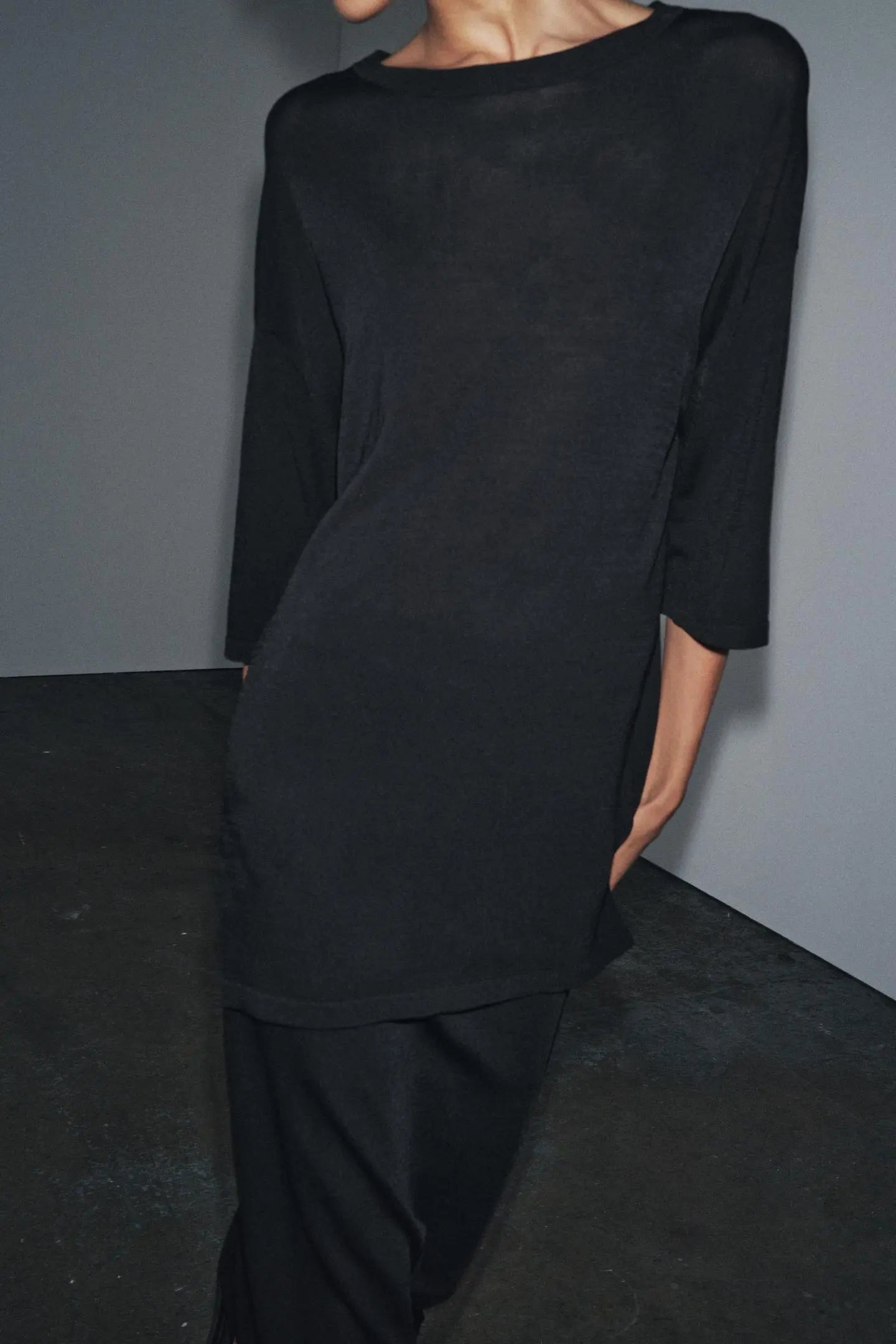 OVERSIZED PLAIN KNIT TOP KNITWEAR