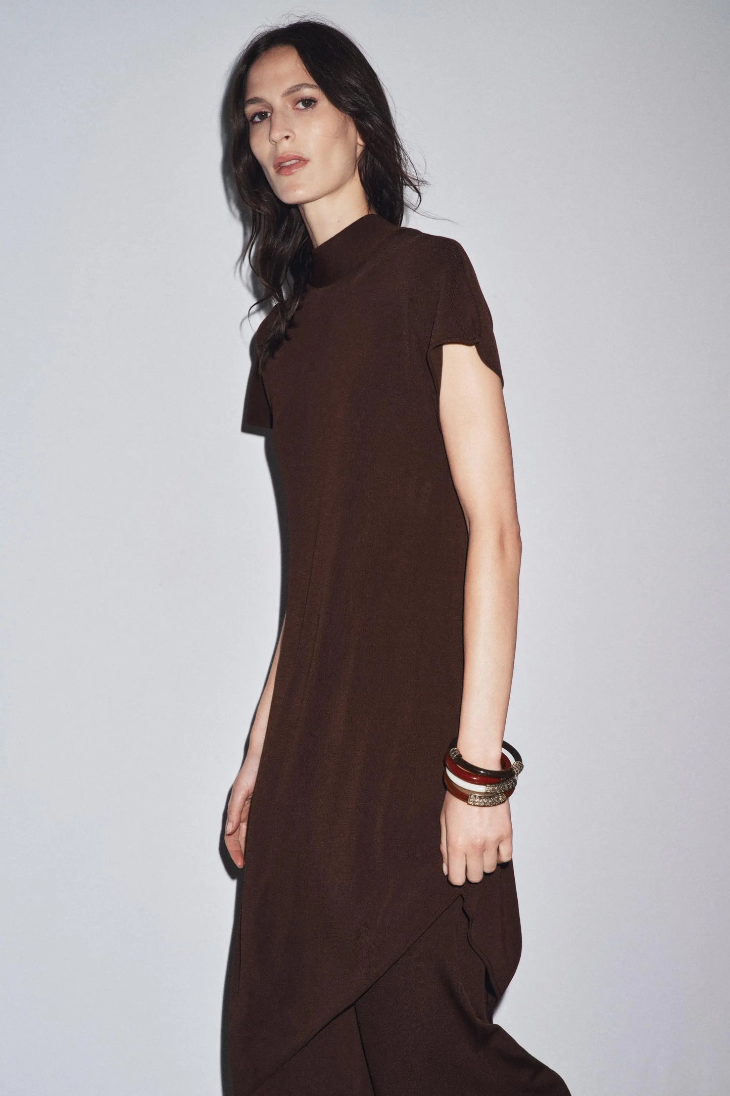 MIDI TUNIC DRESS WITH BOW KNITWEAR