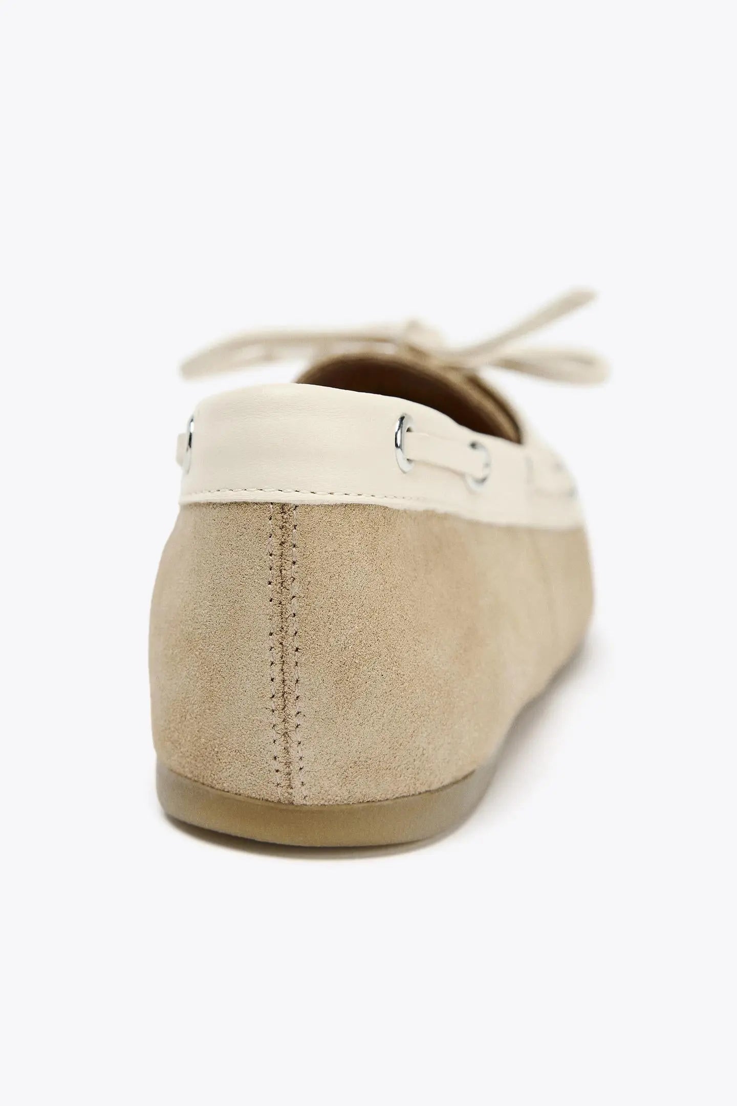 CONTRAST SUEDE LACE-UP MOCCASINS SHOES