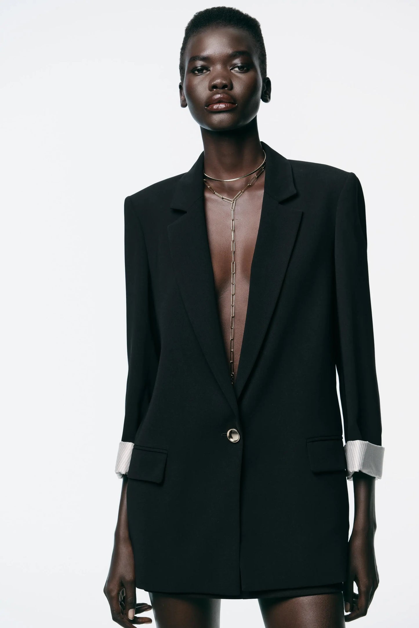 PRINTED CUFF BLAZER BLAZERS