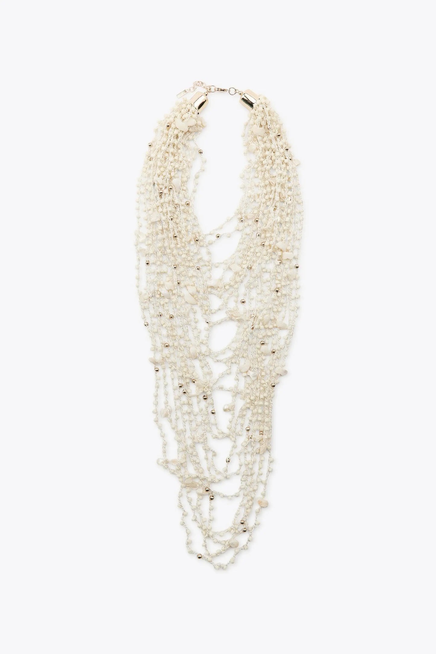 BEADED SEASHELL BIB NECKLACE ACCESSORIES|JEWLLERY