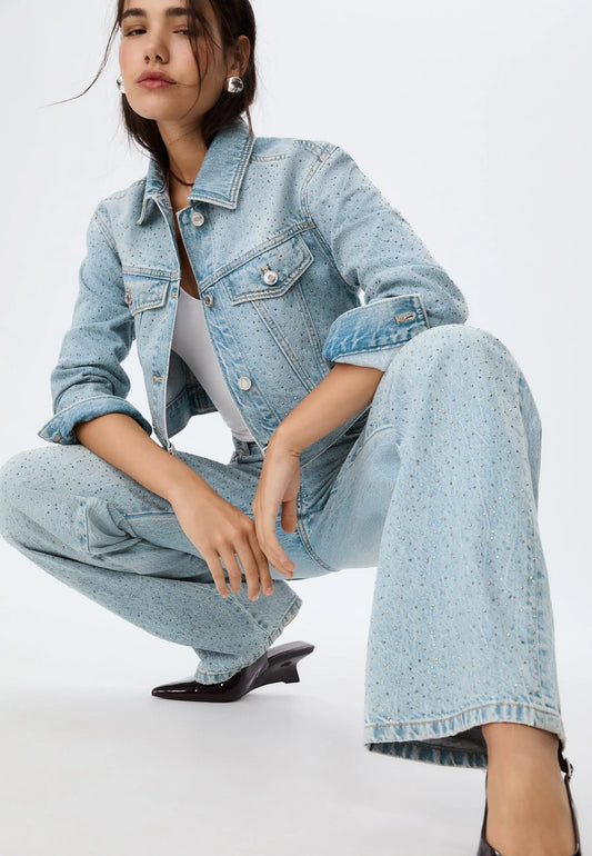 Straight-fit jeans with rhinestones Auréline