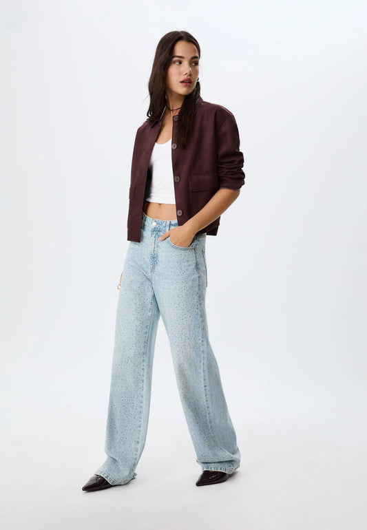 Straight-fit jeans with rhinestones Auréline