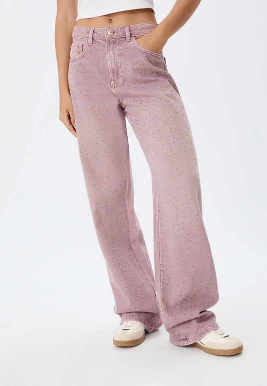 Straight-fit jeans with rhinestones Auréline