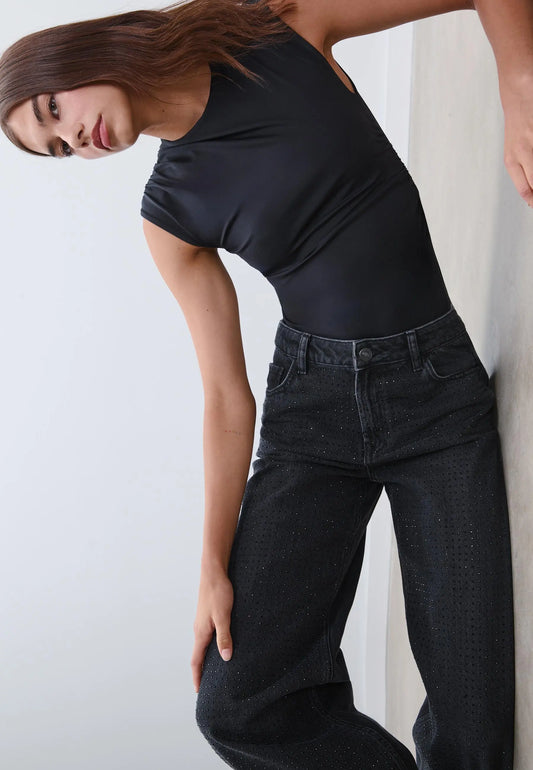 Straight-fit jeans with rhinestones Auréline