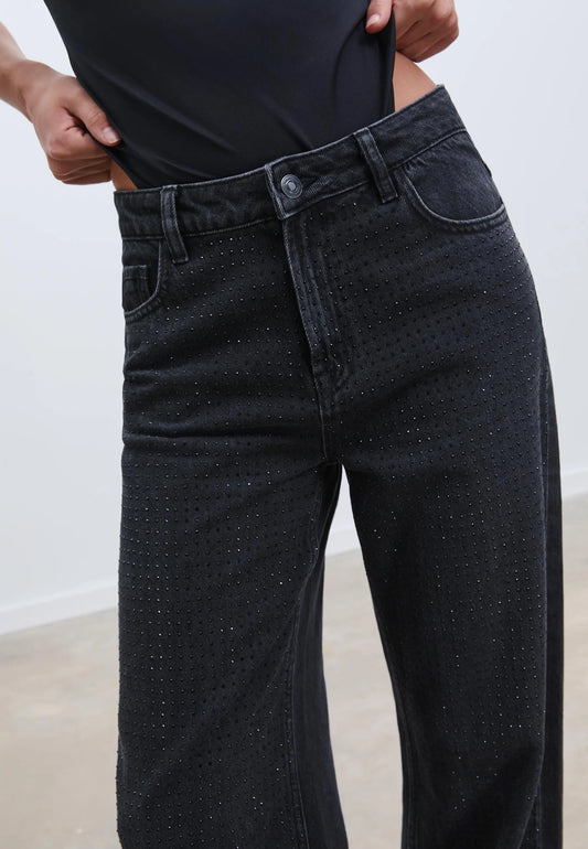 Straight-fit jeans with rhinestones Auréline