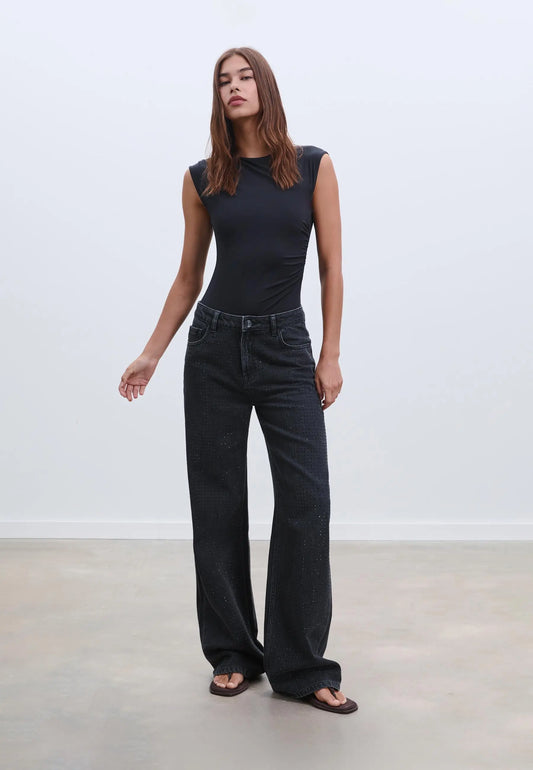 Straight-fit jeans with rhinestones Auréline