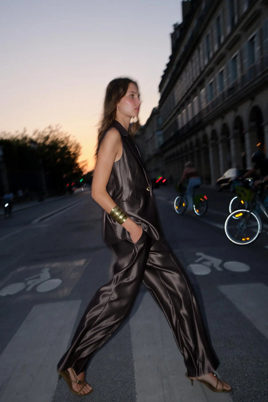 SATIN WAISTCOAT TOP|BODYSUITS