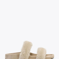 FLAT SANDALS WITH SHEEPSKIN EFFECT SHOES