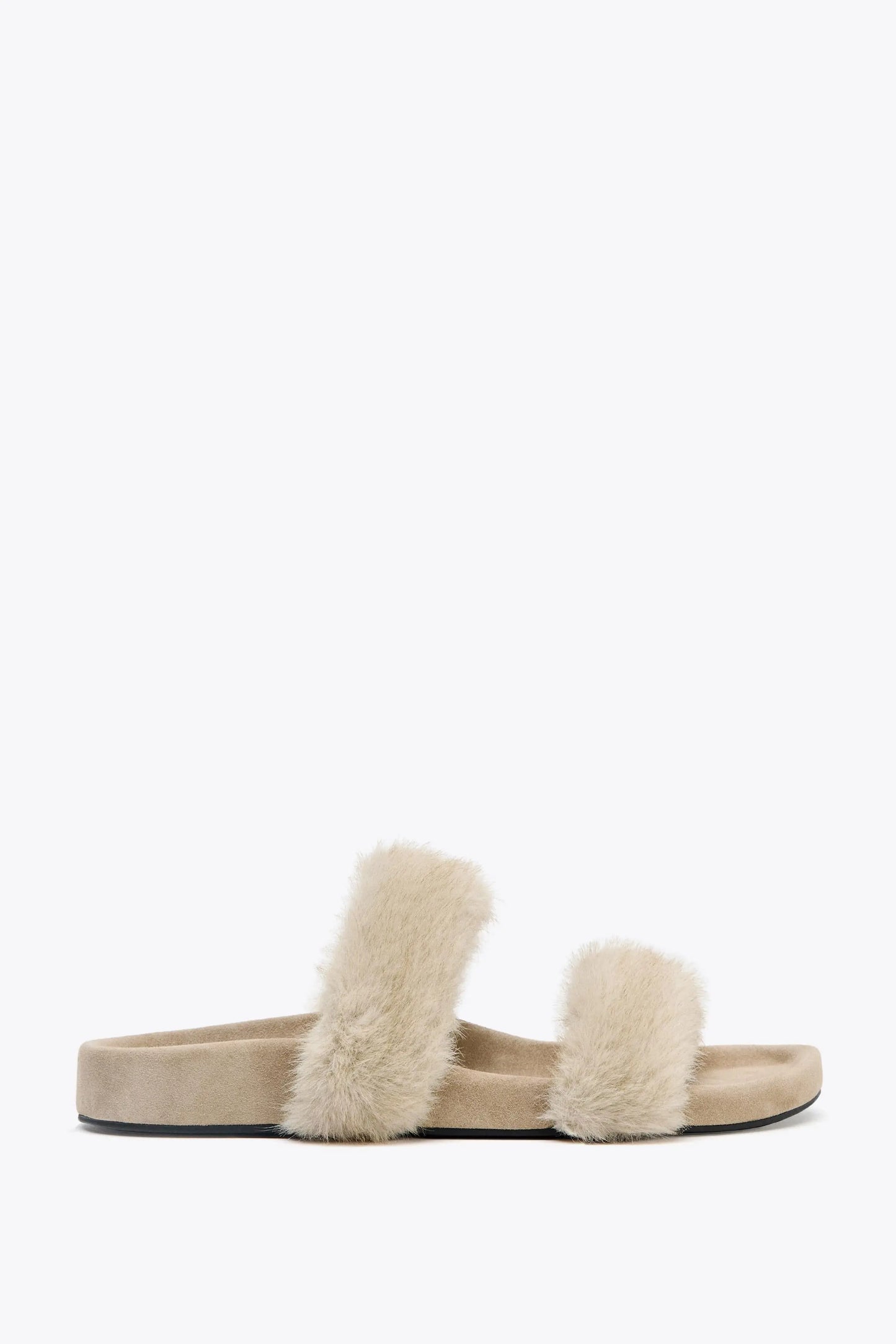 FLAT SANDALS WITH SHEEPSKIN EFFECT SHOES