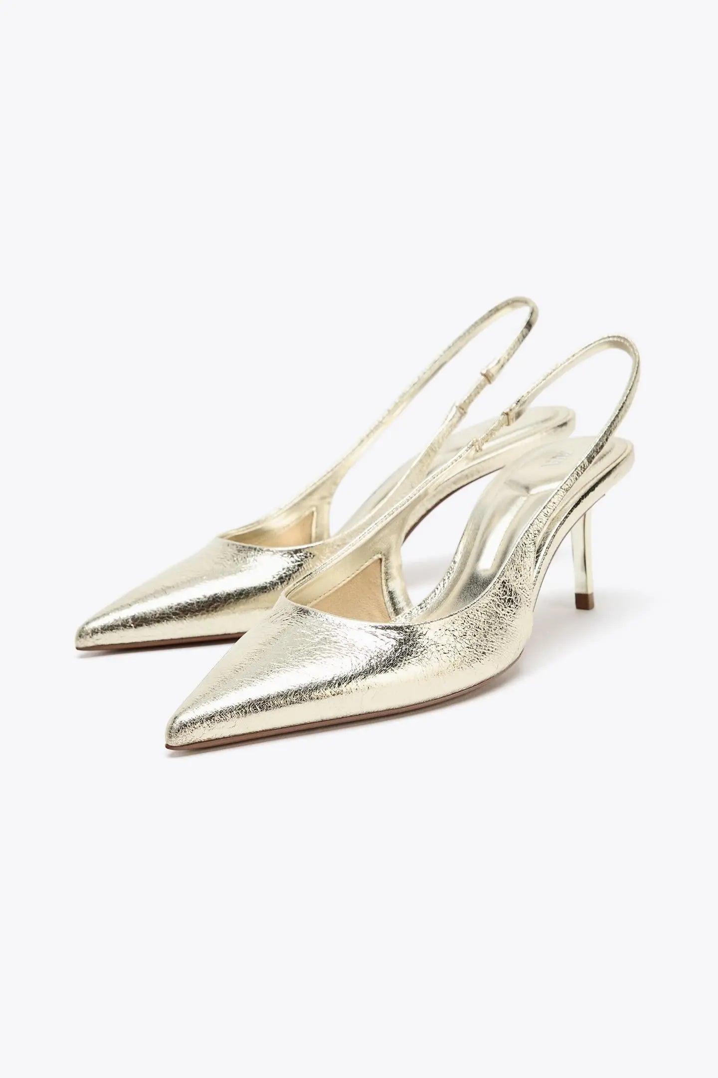 METALLIC-EFFECT SLINGBACK HEELS SHOES
