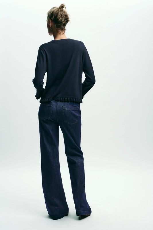 RUFFLE TRIM CARDIGAN KNITWEAR