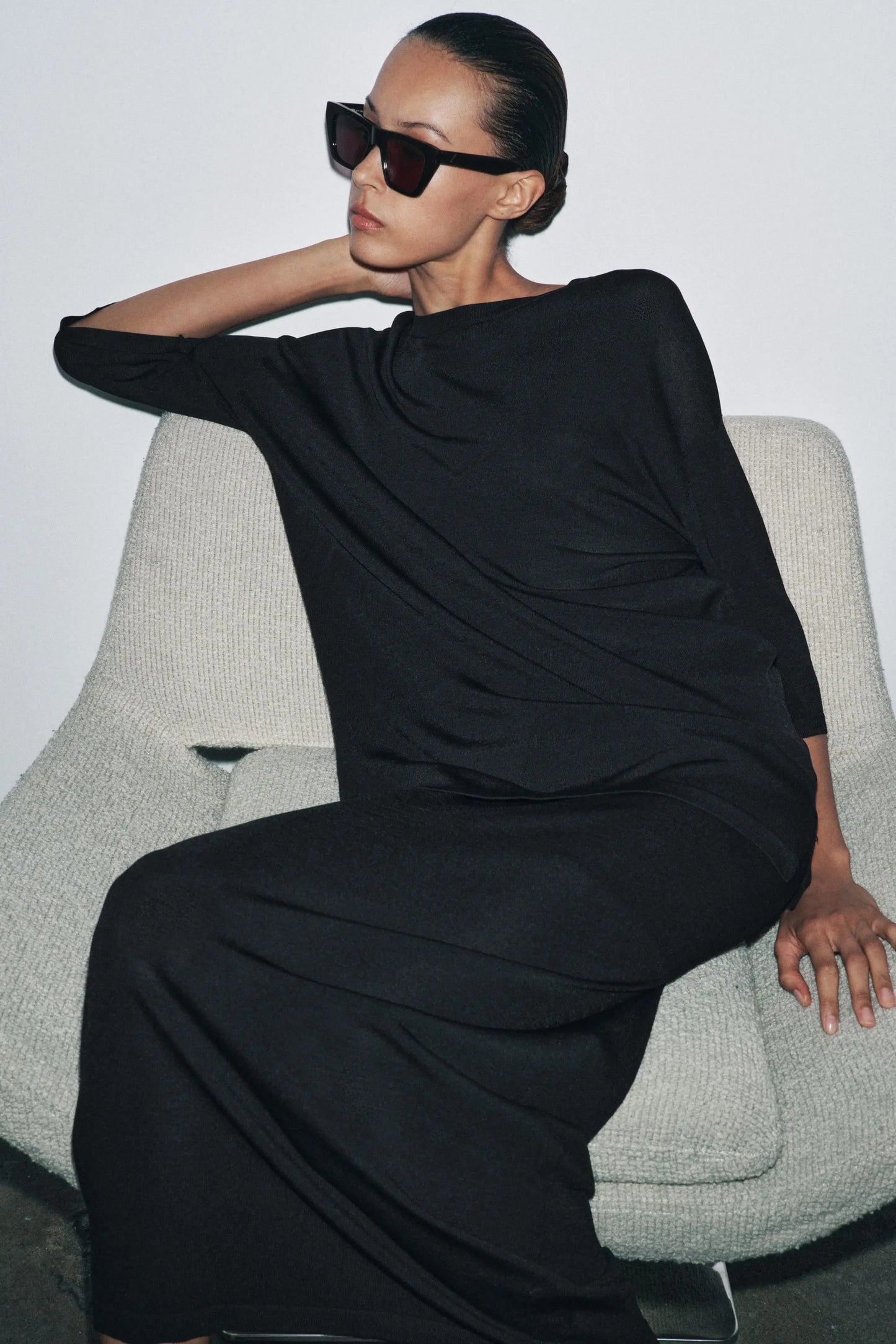 OVERSIZED PLAIN KNIT TOP KNITWEAR