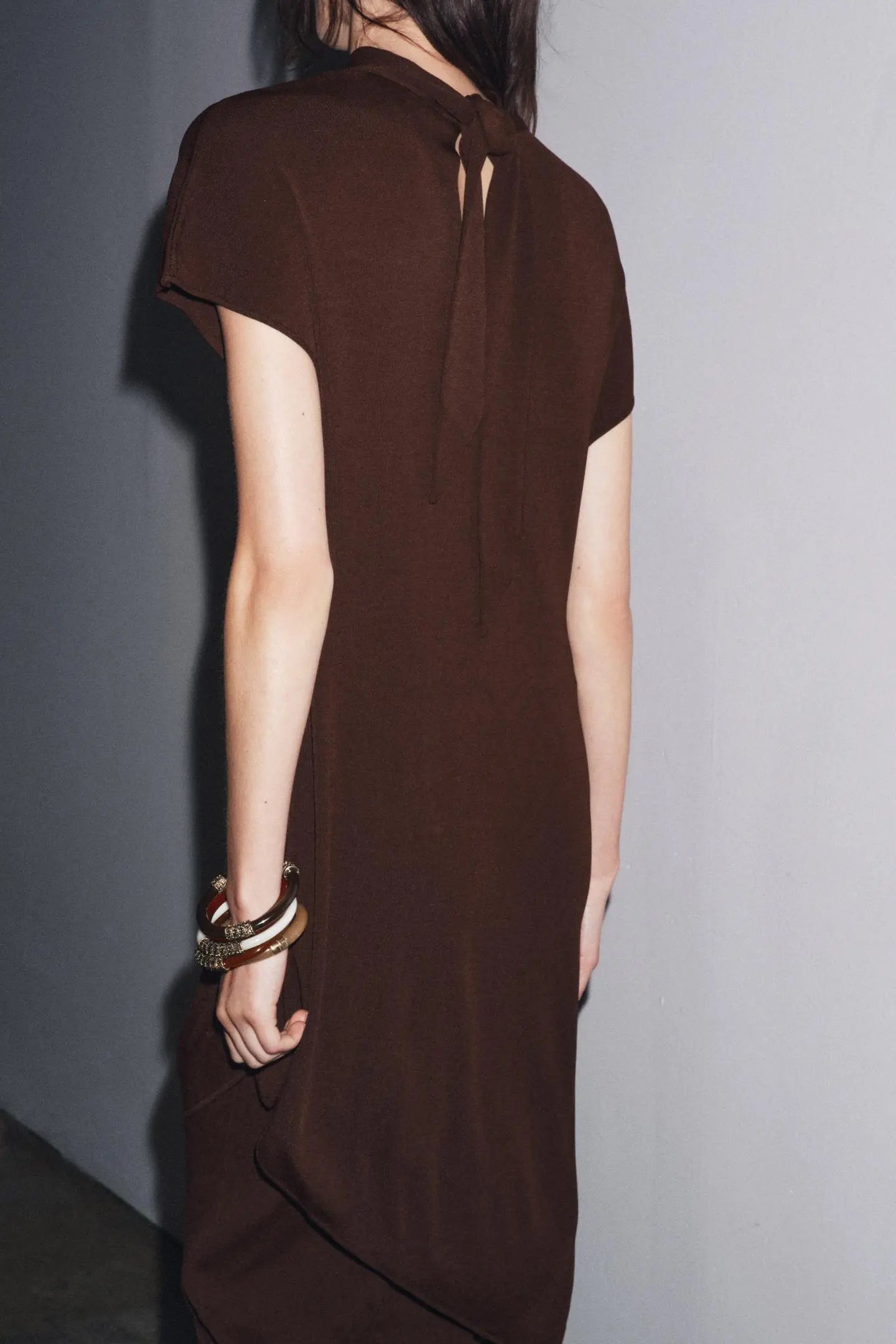 MIDI TUNIC DRESS WITH BOW KNITWEAR