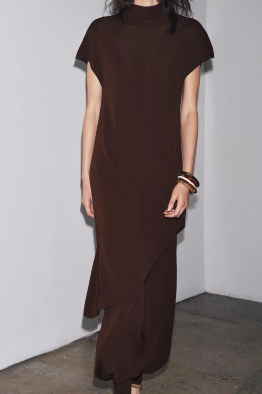 MIDI TUNIC DRESS WITH BOW KNITWEAR