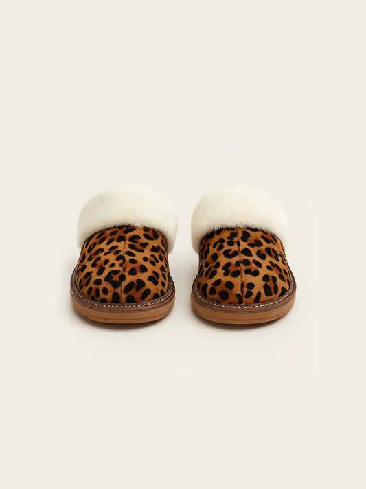 Leopard Faux-Fur Slippers Peashe