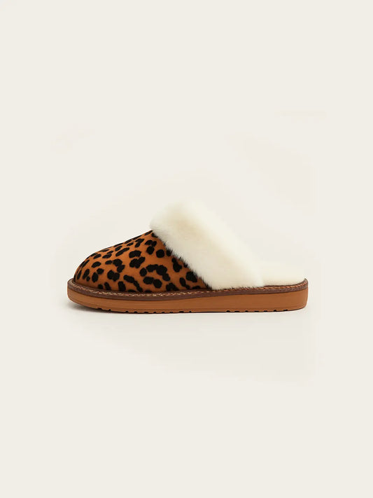 Leopard Faux-Fur Slippers Peashe