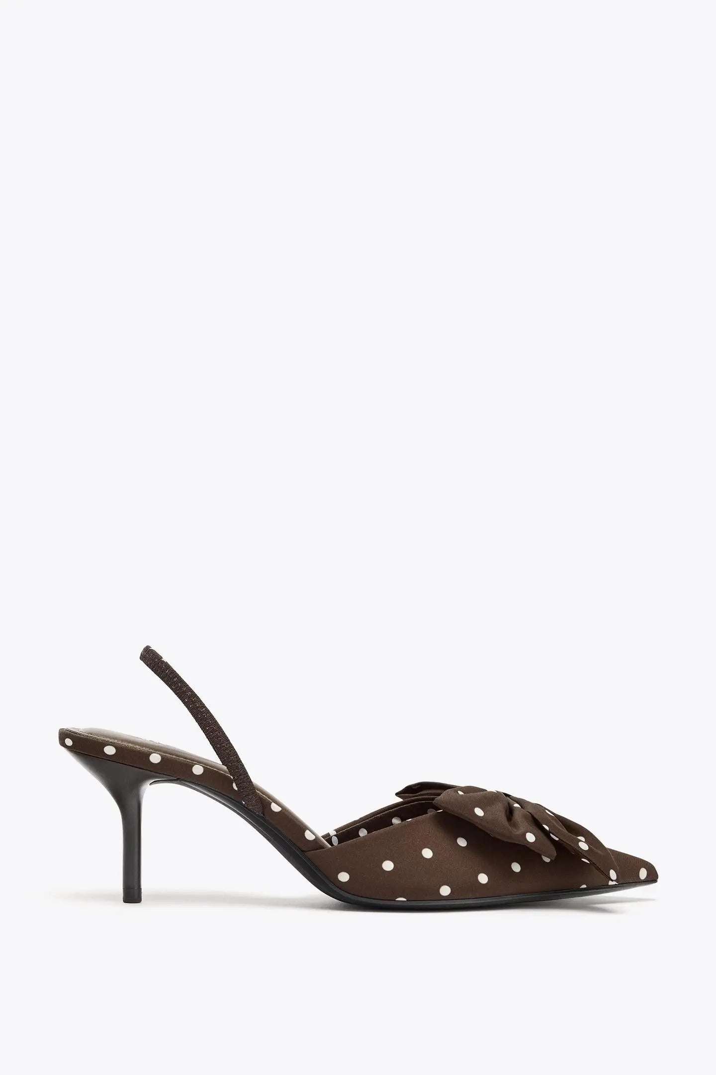 POLKA DOT PRINT HIGH-HEEL SHOES WITH BOW SHOES