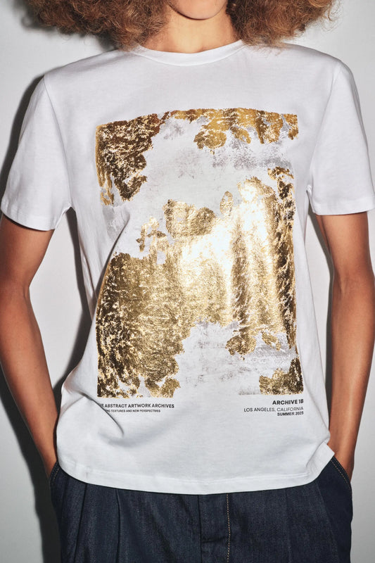 T-SHIRT WITH METALLIC PRINT T-SHIRTS