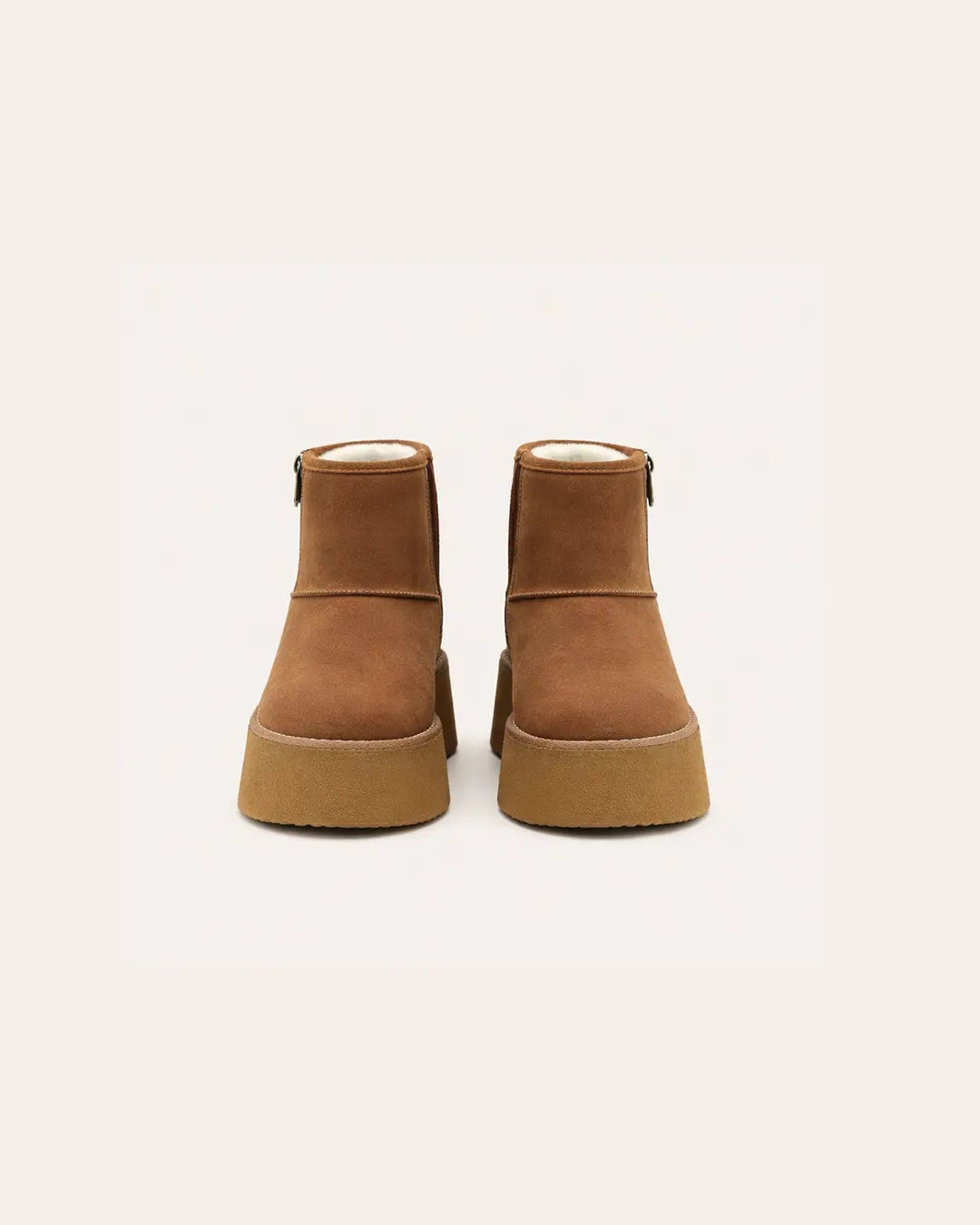 Genuine Leather Wool-Lined Platform Snow Boots Peashe