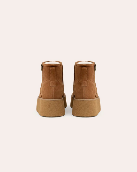 Genuine Leather Wool-Lined Platform Snow Boots Peashe