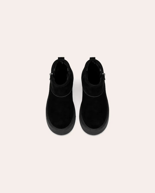 Genuine Leather Wool-Lined Platform Snow Boots Peashe