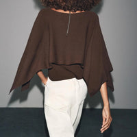 KNIT CAPE TOP TOP|BODYSUITS