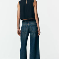 GOLD BUTTON CROSSOVER TOP TOP|BODYSUITS