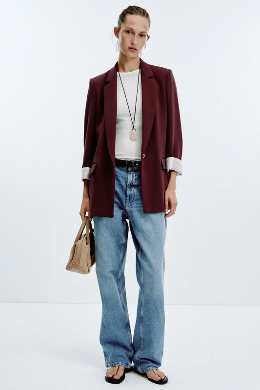 PRINTED CUFF BLAZER BLAZERS