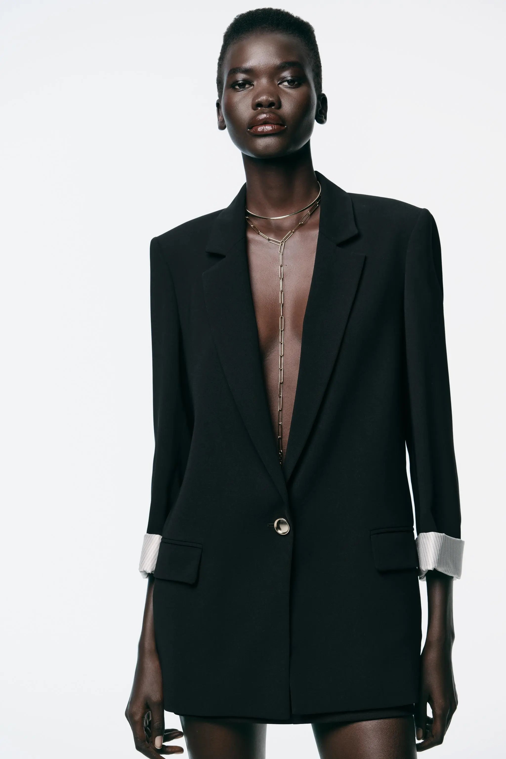 PRINTED CUFF BLAZER BLAZERS