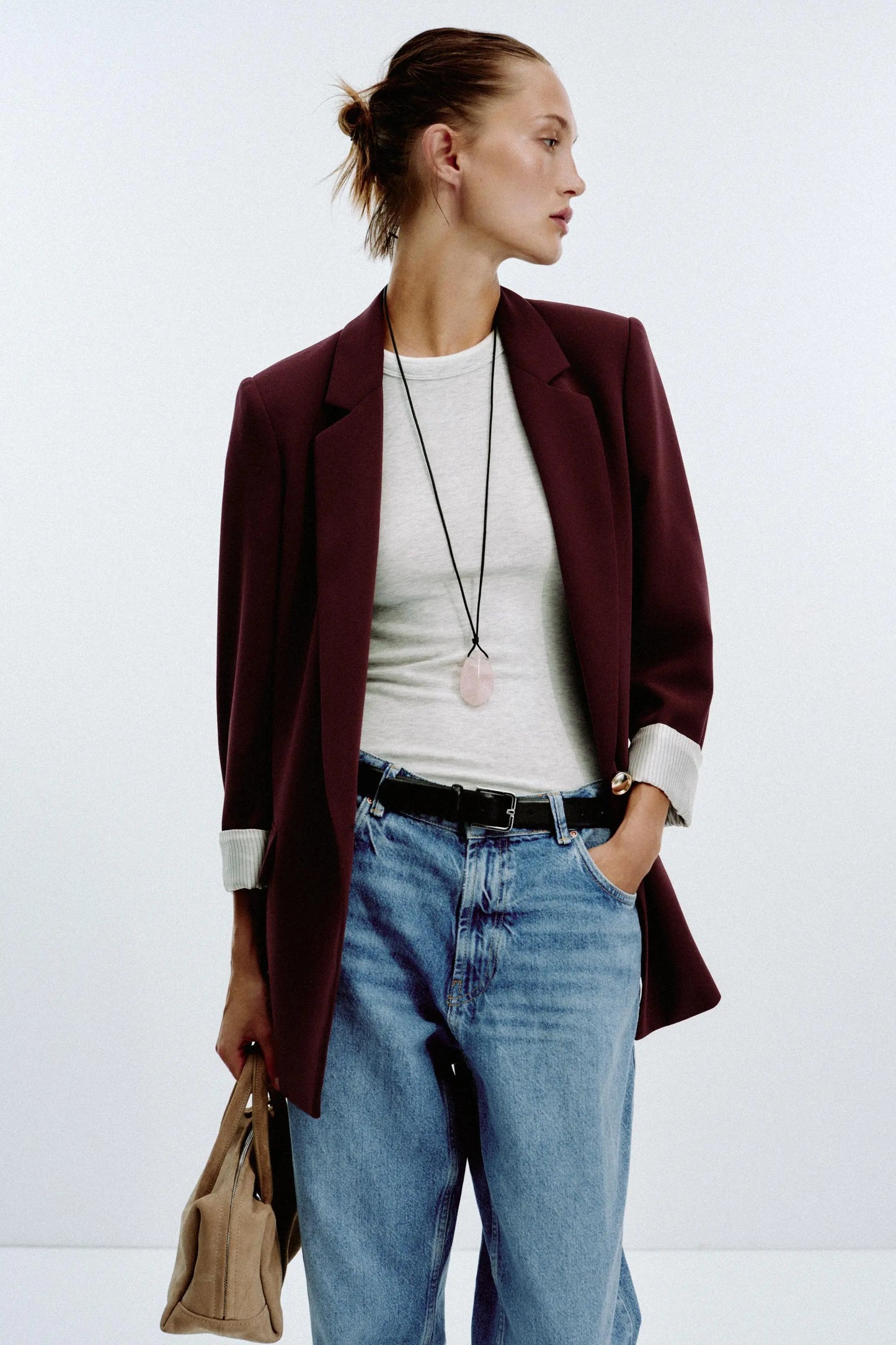 PRINTED CUFF BLAZER BLAZERS