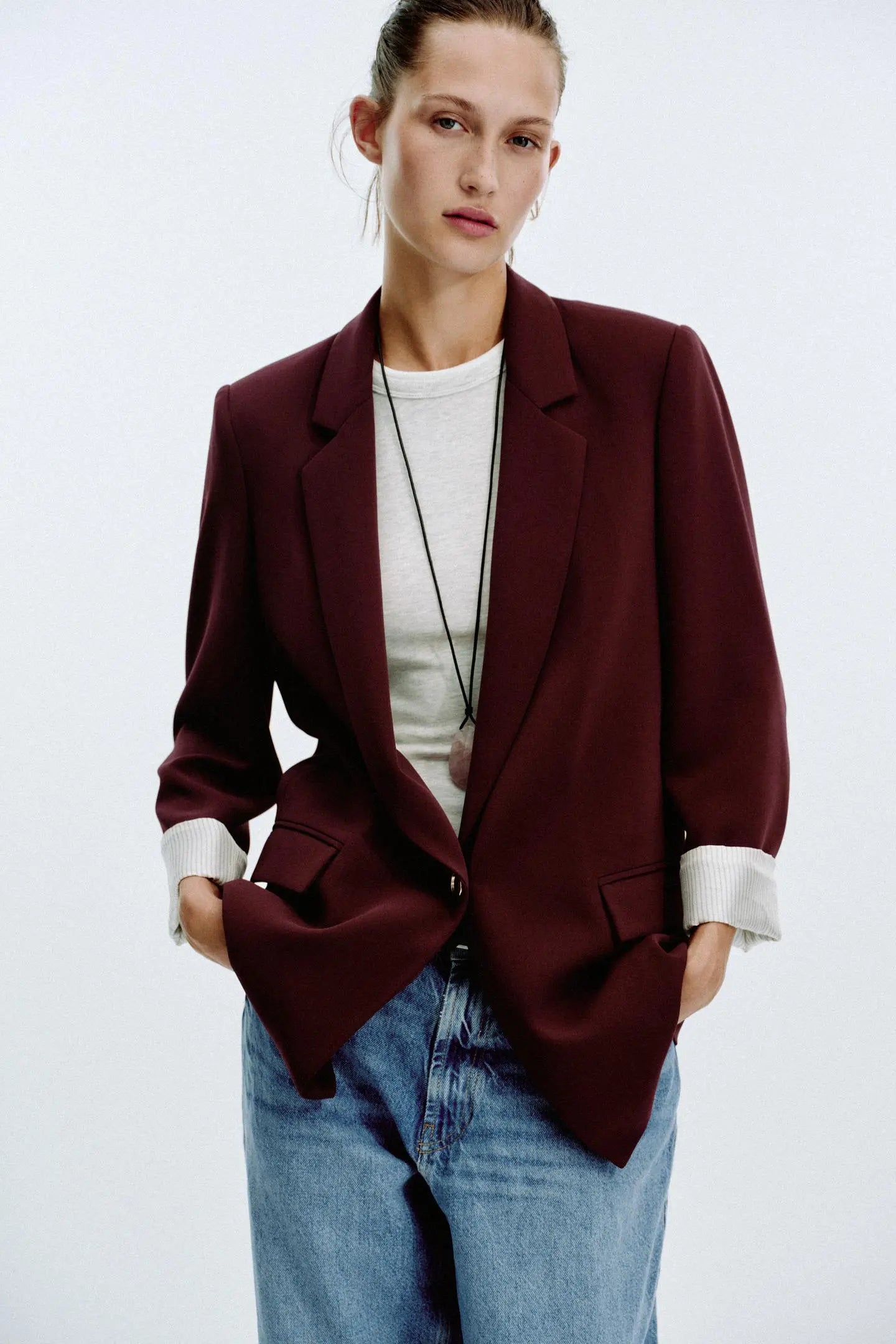 PRINTED CUFF BLAZER BLAZERS