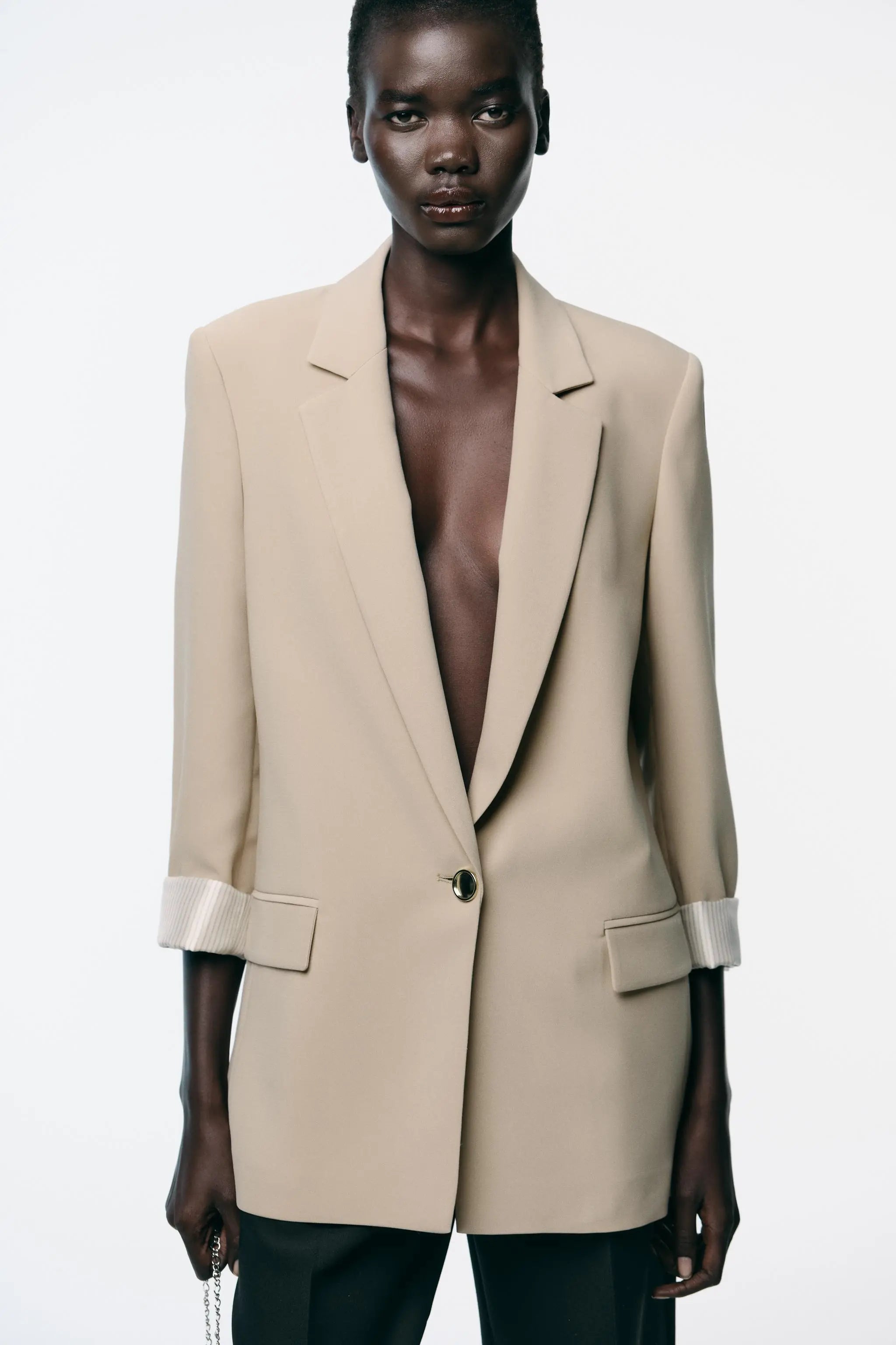 PRINTED CUFF BLAZER BLAZERS