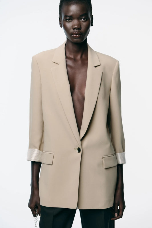 PRINTED CUFF BLAZER BLAZERS