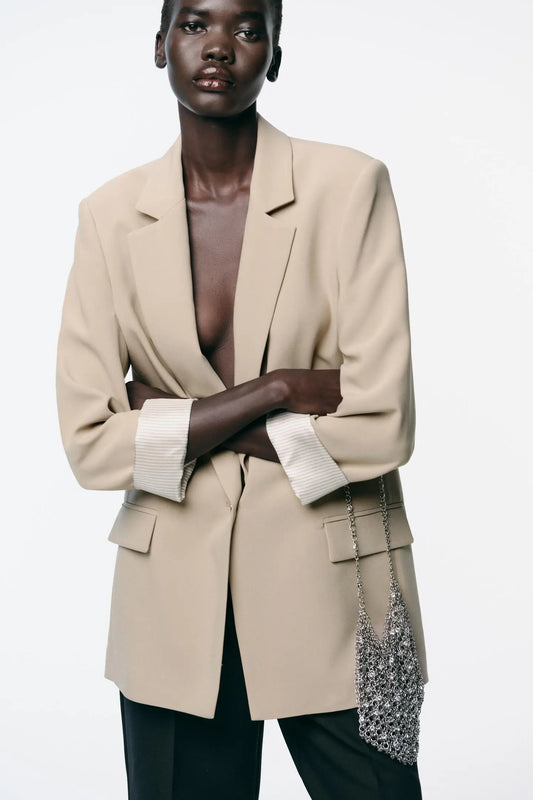 PRINTED CUFF BLAZER BLAZERS