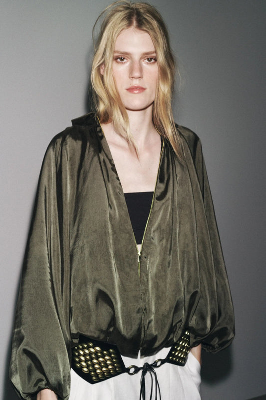 PUFFED BOMBER JACKET - ZW COLLECTION BLAZERS