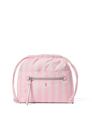 Iconic Stripe Pink Cinch Makeup Bag