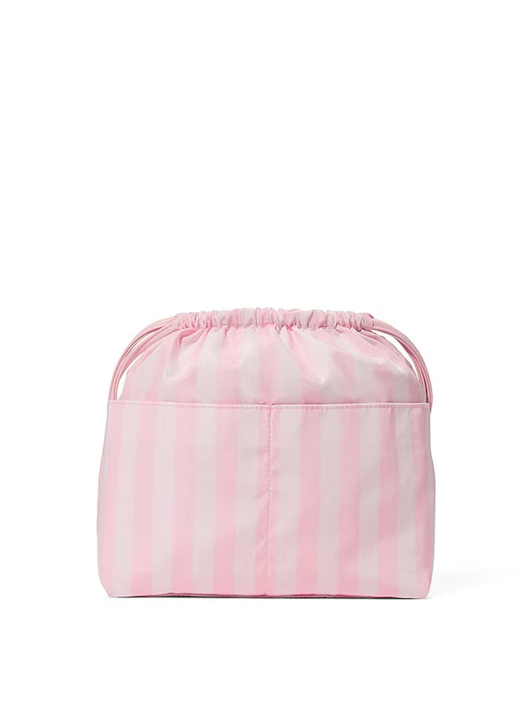 Iconic Stripe Pink Cinch Makeup Bag