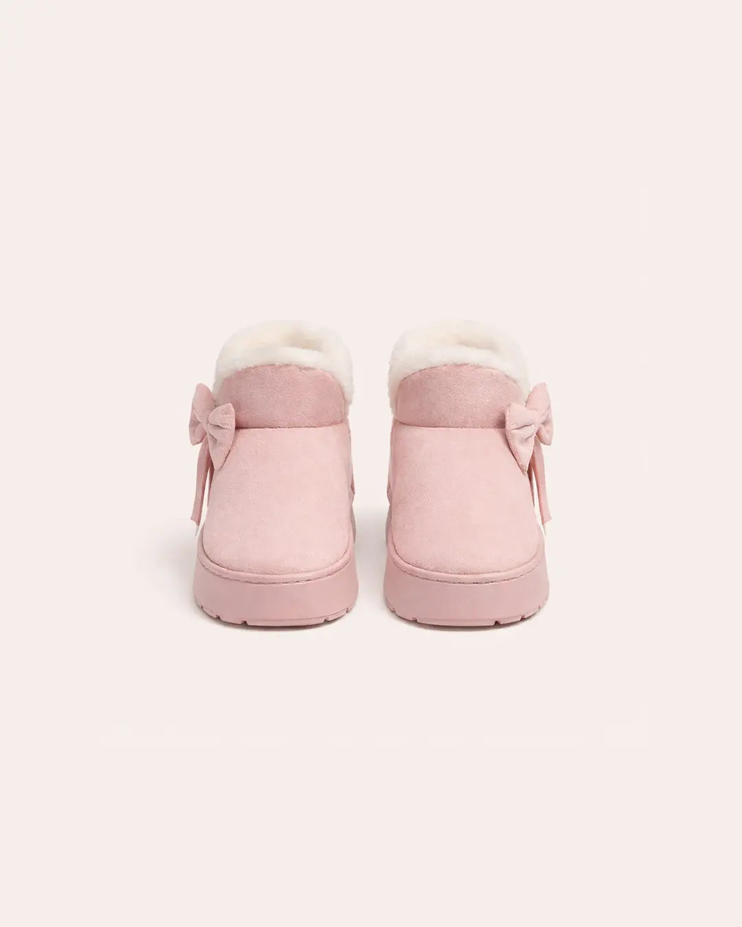 Plush Bow Slipper Boots Peashe