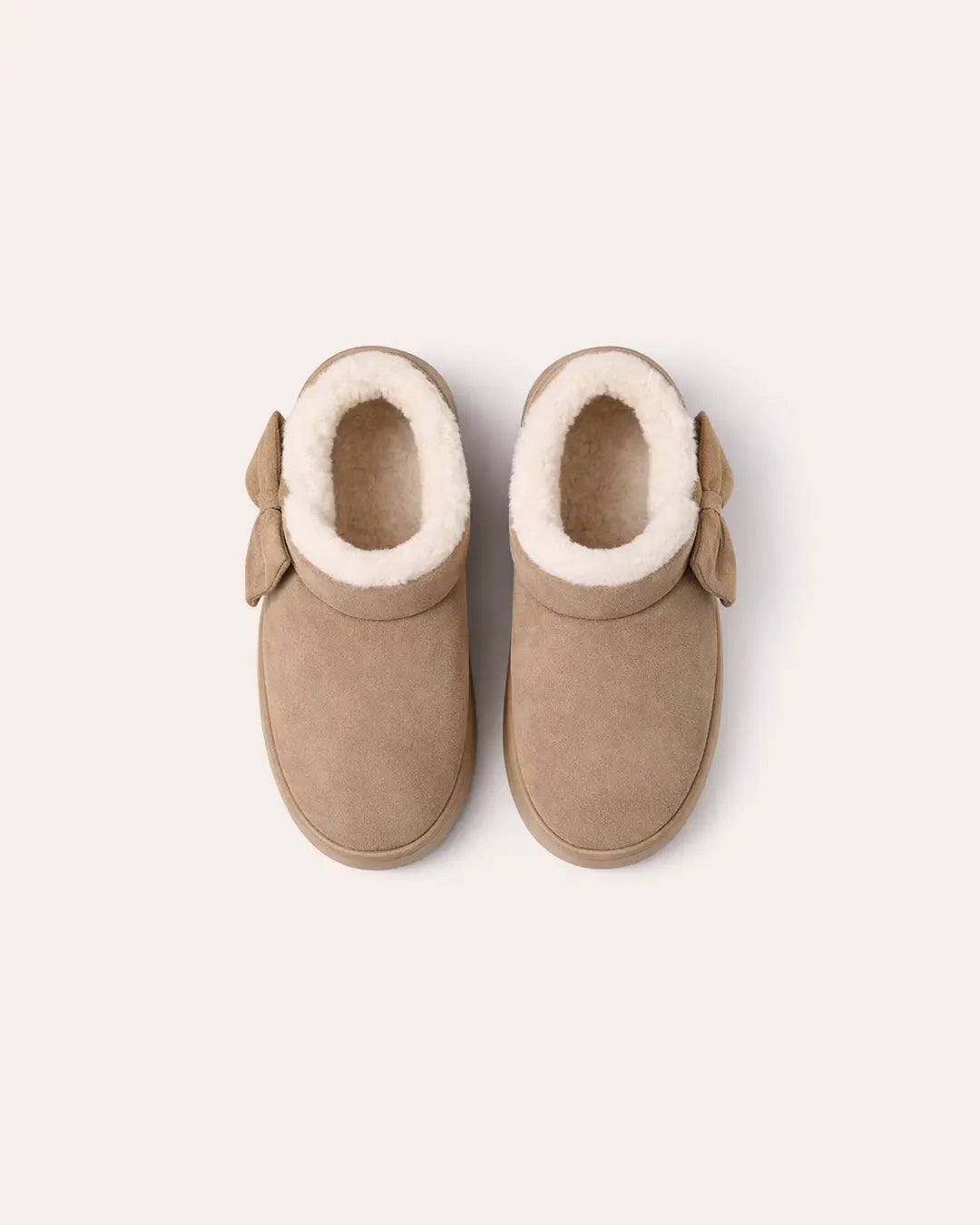 Plush Bow Slipper Boots Peashe