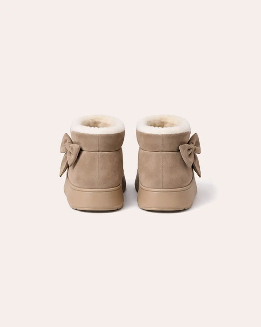 Plush Bow Slipper Boots Peashe