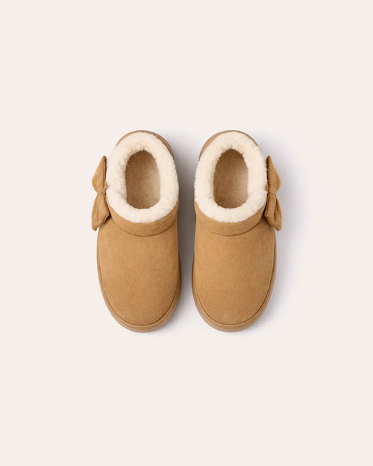 Plush Bow Slipper Boots Peashe