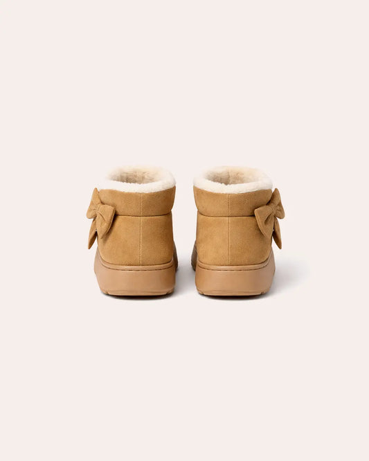 Plush Bow Slipper Boots Peashe