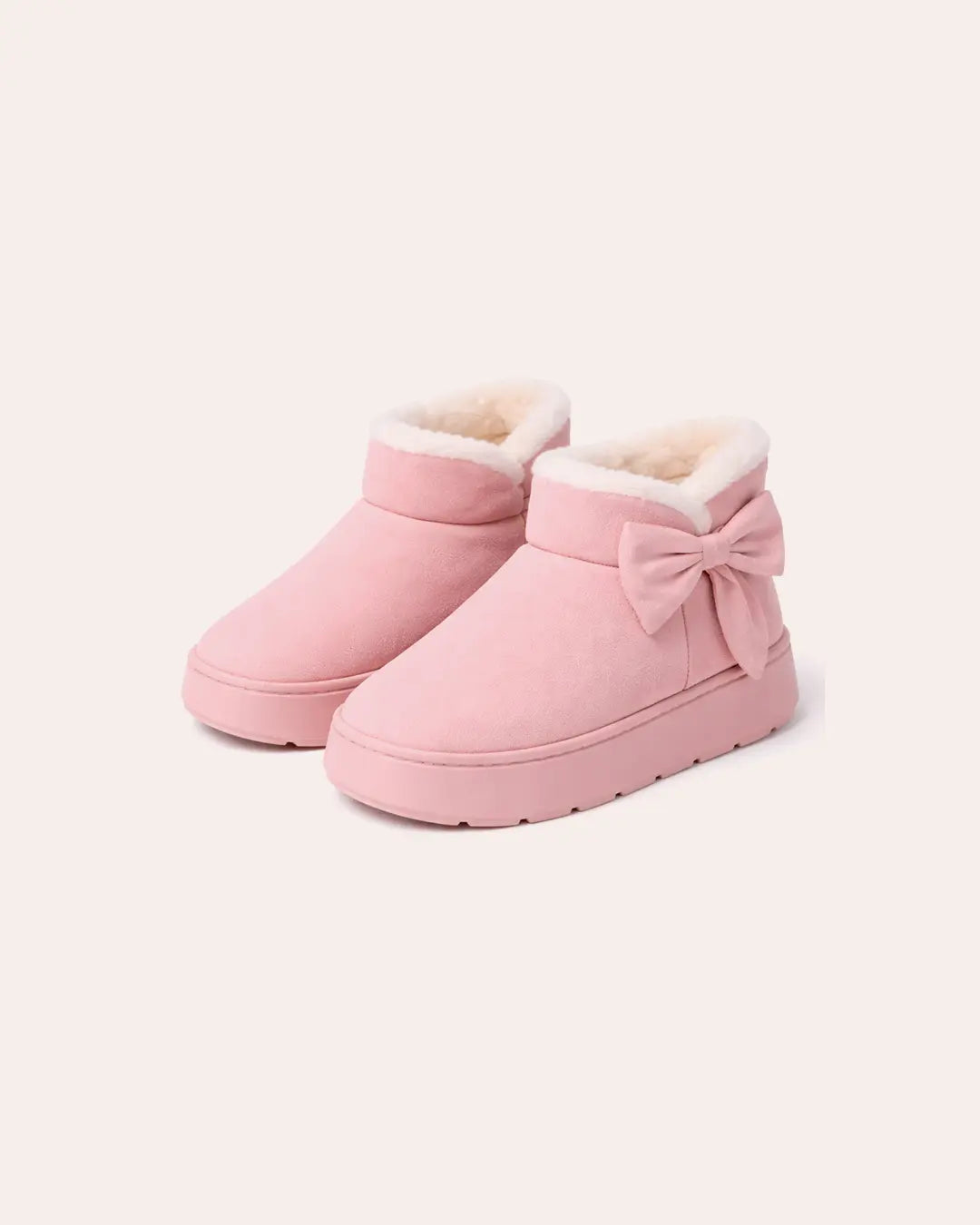 Plush Bow Slipper Boots Peashe